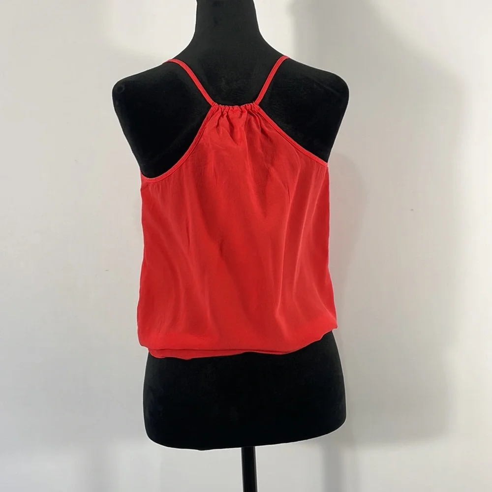 Bebe Red silky soft Cami,spaghetti strap’s,front tie waist,V-neck,Sleeveless - Picture 4 of 12
